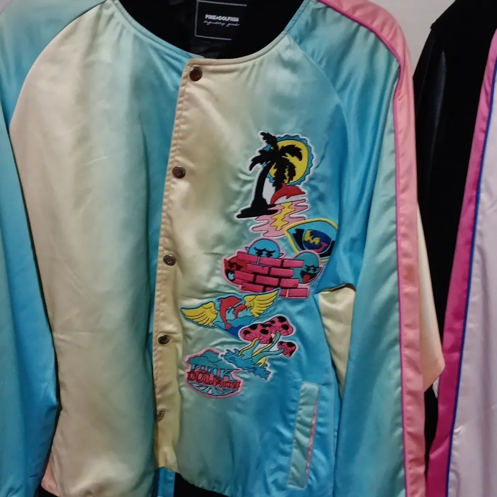 Pink dolphin satin varsity jackets Both For 40 - Picture 2 of 6